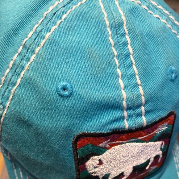 Ariat Women's Bison and Arrows Turquoise Adjustable Western Baseball Hat - Picture 13 of 13